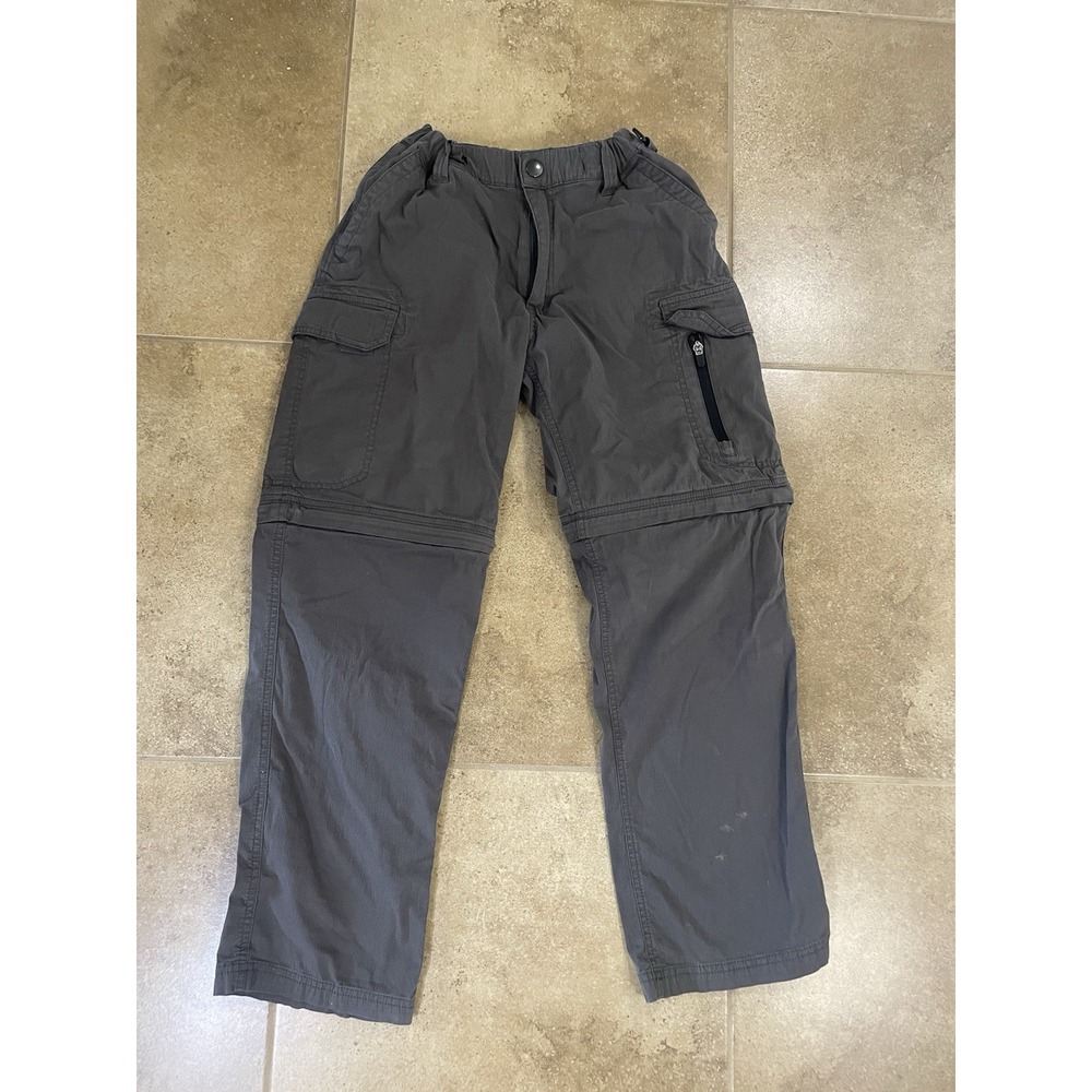 BC Clothing Convertible Cargo Pants Mens Sz S 27 Gray Zip Off Hiking